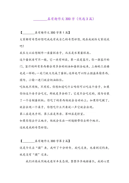 ________真有趣作文300字(优选3篇)