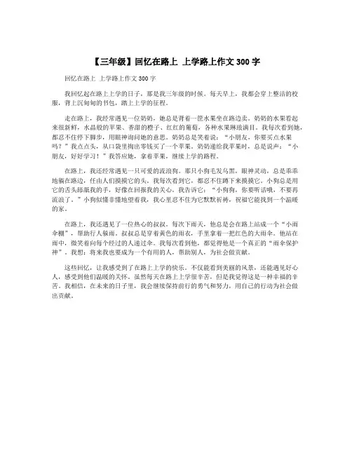 【三年级】回忆在路上 上学路上作文300字