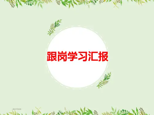 跟岗学习汇报PPT演示课件