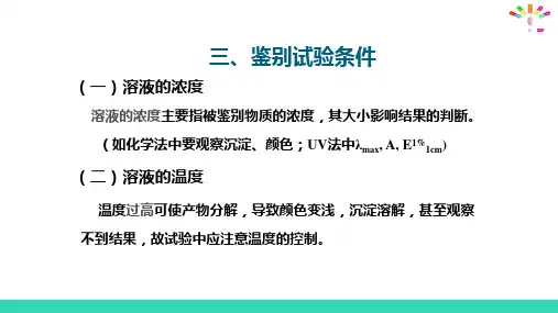 药物鉴别技术—药物鉴别试验的条件(药物分析课件)