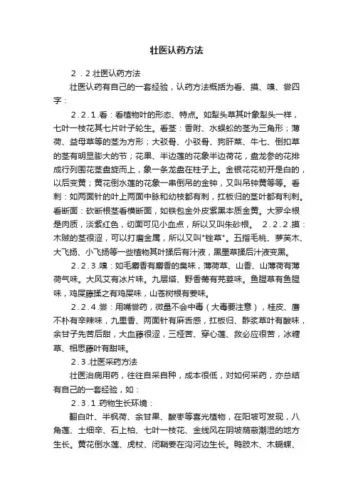 壮医认药方法