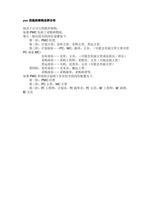 pmc的组织架构怎样分布