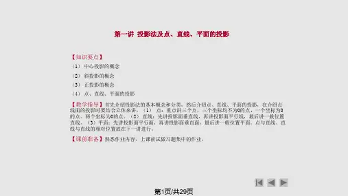 机械制图--第2章-点、直线、平面的投影PPT课件