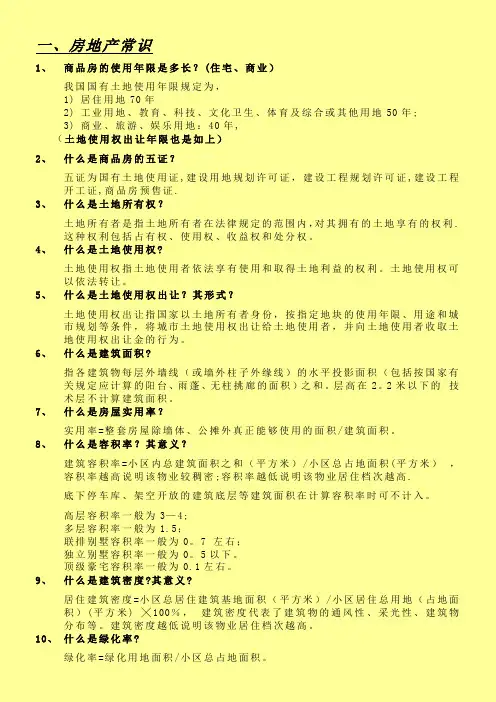 房地产百问百答
