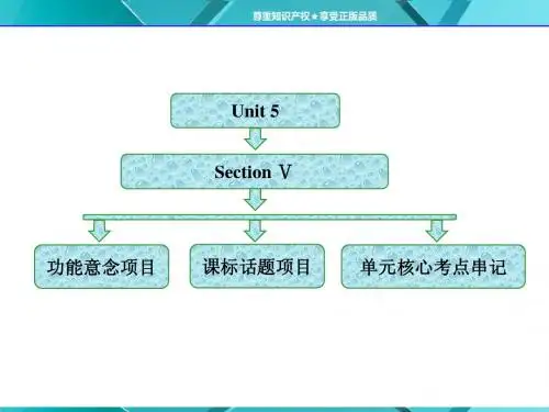 Unit 5  Section Ⅴ 功能意念项目和话题项目(自修课)