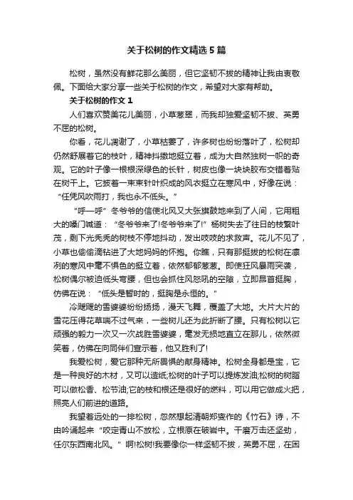 关于松树的作文精选5篇