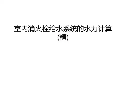室内消火栓给水系统的水力计算(精)备课讲稿