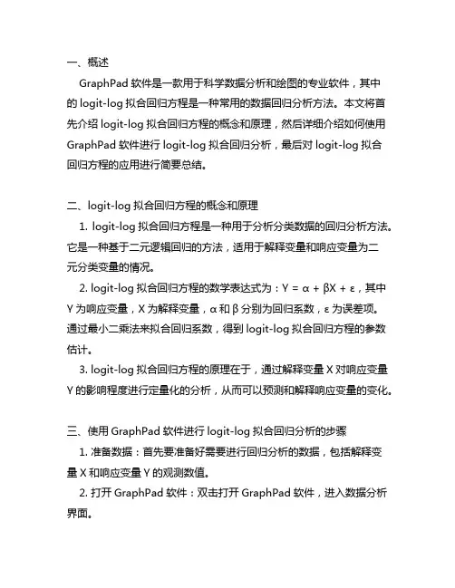 graphpad logit-log拟合回归方程