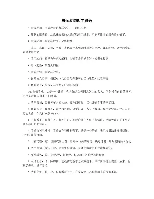 表示看的四字成语