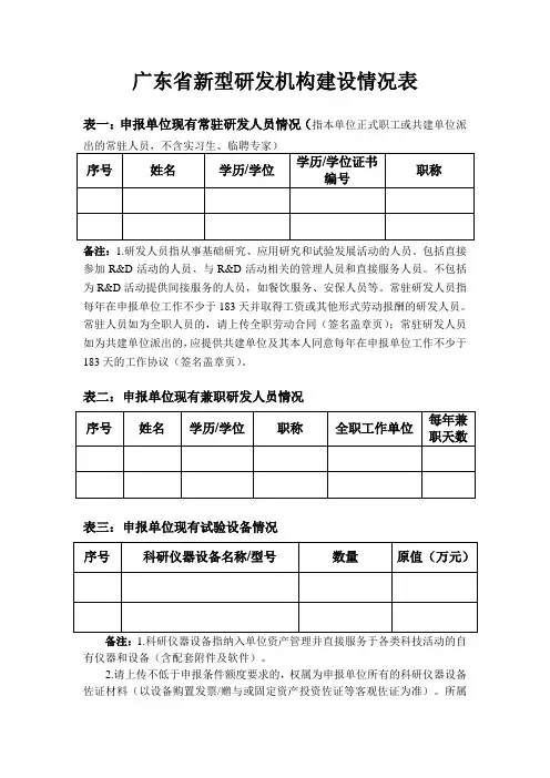 广东省新型研发机构建设情况表