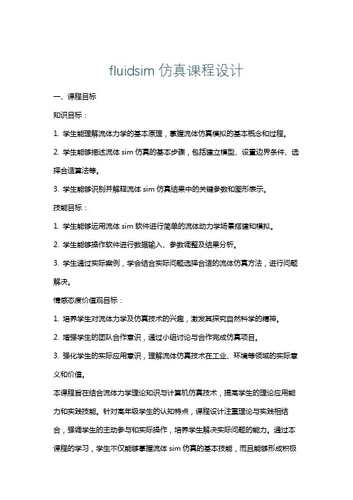 fluidsim仿真课程设计