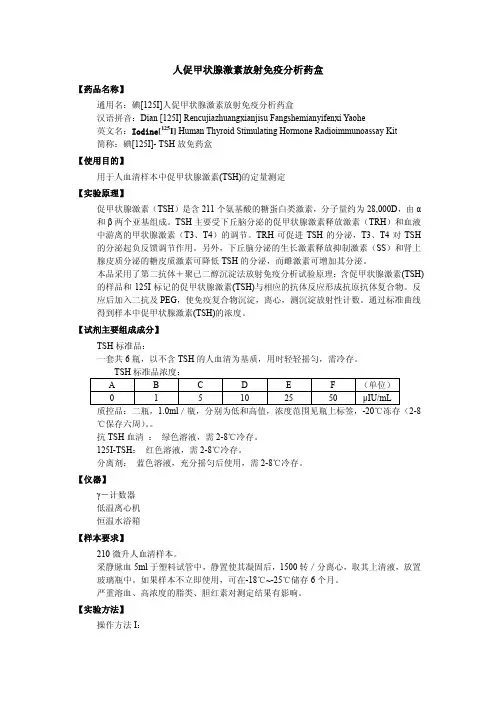 人促甲状腺激素放射免疫分析药盒