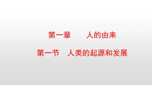 最新人教版七年级生物下册第一章人的由来PPT