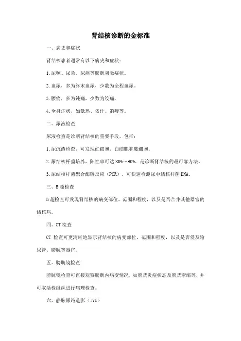肾结核诊断的金标准
