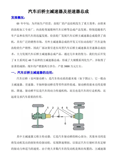 汽车后桥主减速器及差速器总成