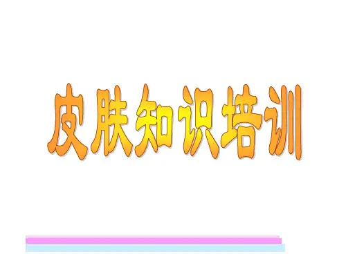 皮肤基本知识培训ppt课件
