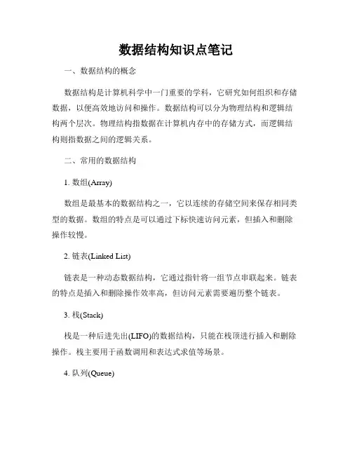 数据结构知识点笔记