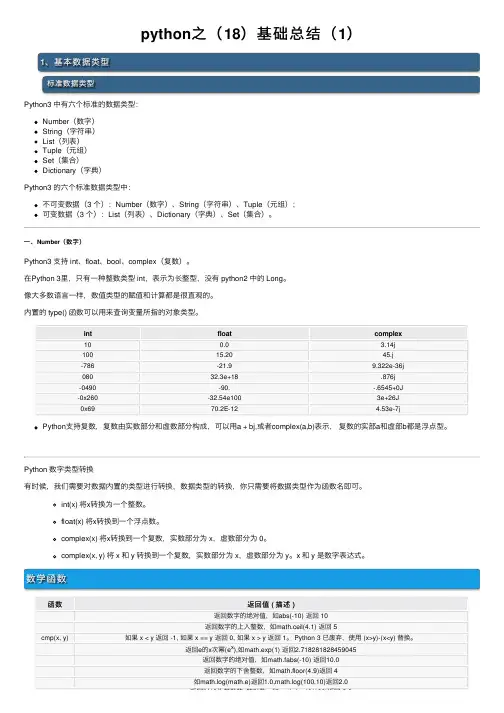 python之（18）基础总结（1）