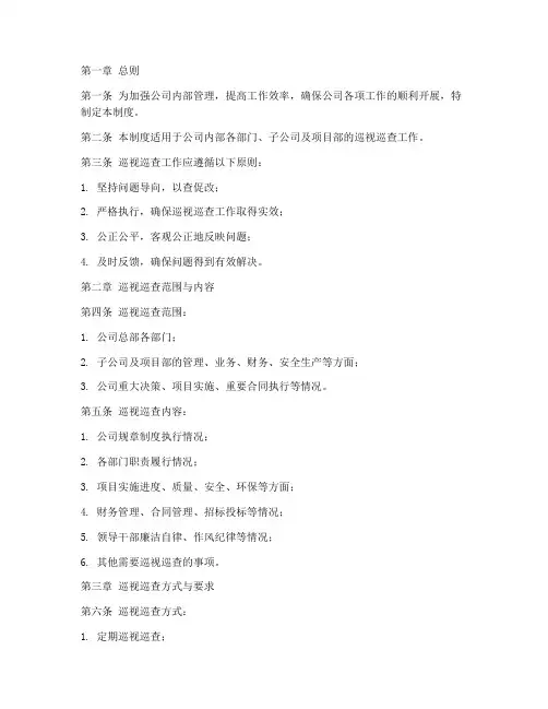 公司巡视巡查管理制度