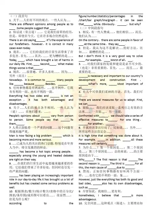 英语四级写作万能句子和常用短语