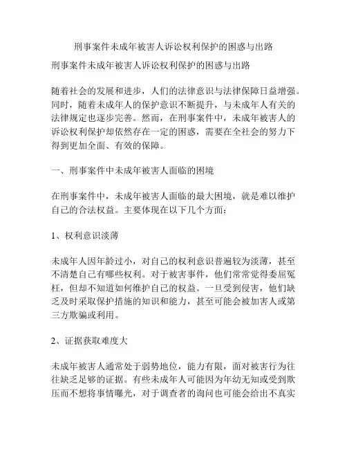 刑事案件未成年被害人诉讼权利保护的困惑与出路