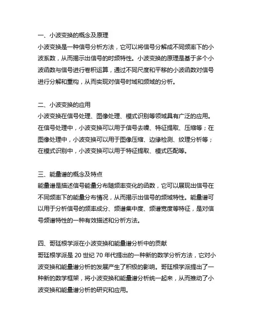 小波变换 能量谱 哥廷根 学派