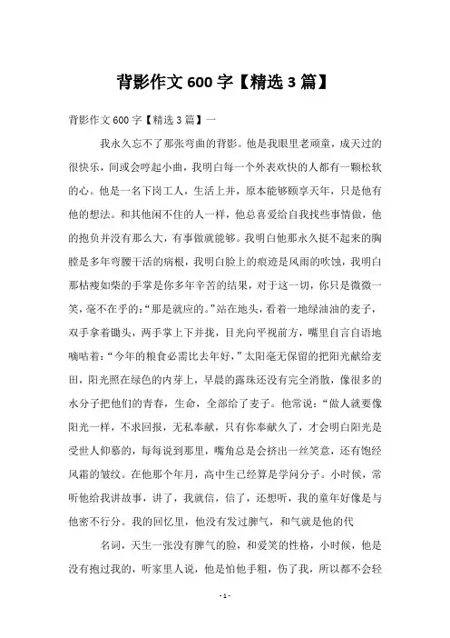背影作文600字【3篇】