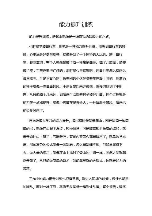 能力提升训练