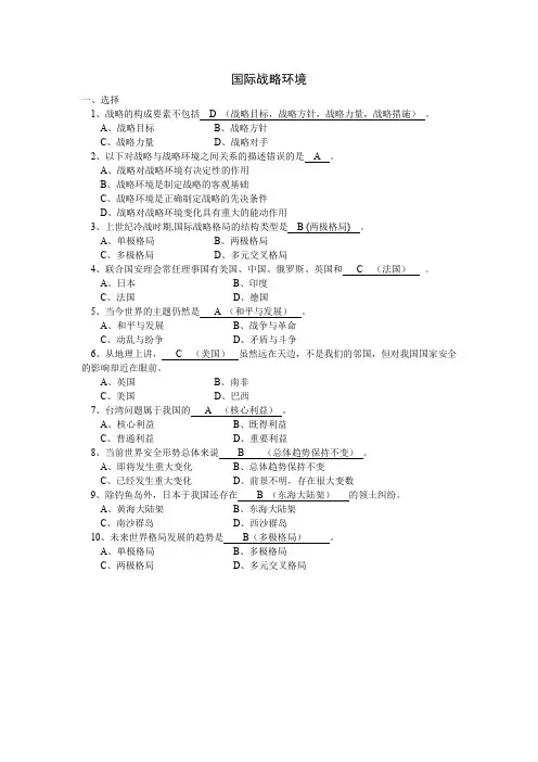 国际战略环境