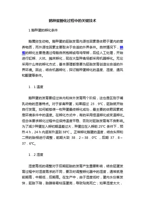 鹅种蛋孵化过程中的关键技术