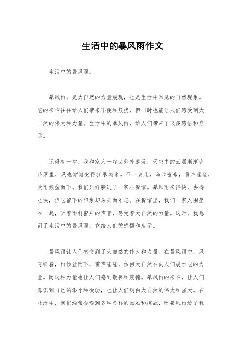 生活中的暴风雨作文