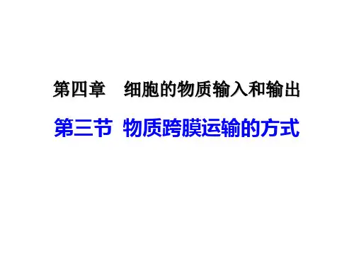 人教版生物必修一4.3《物质跨膜运输的方式》配套课件
