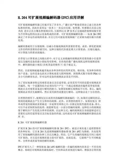 H.264可扩展视频编解码器(SVC)应用详解