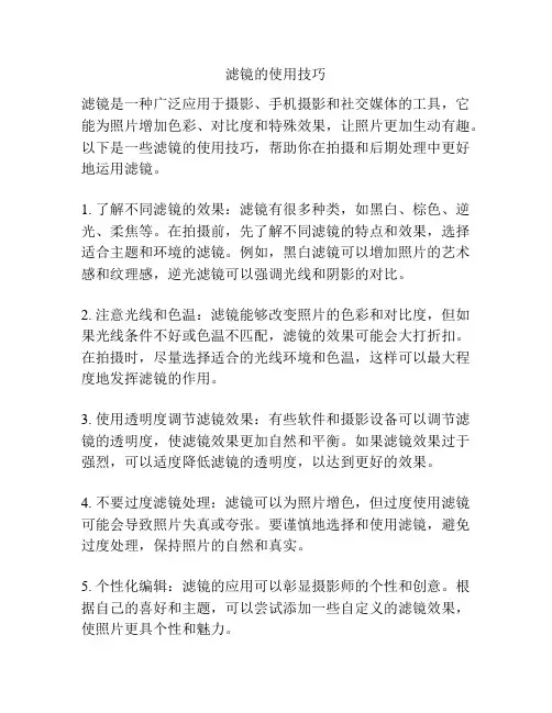 滤镜的使用技巧