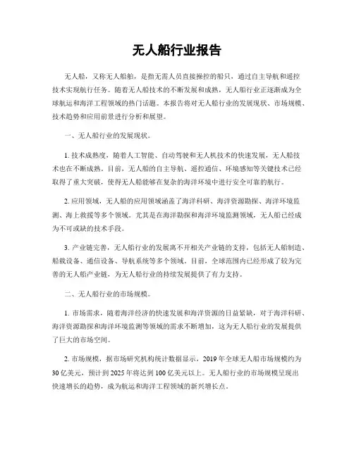 无人船行业报告