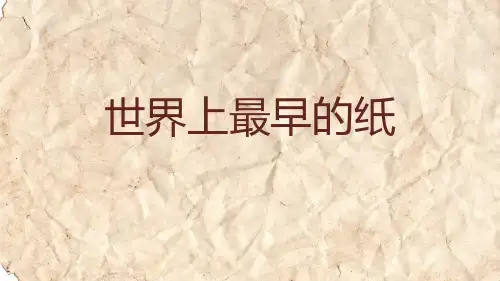 世界上最早的纸