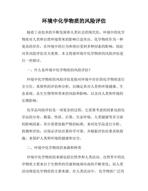环境中化学物质的风险评估