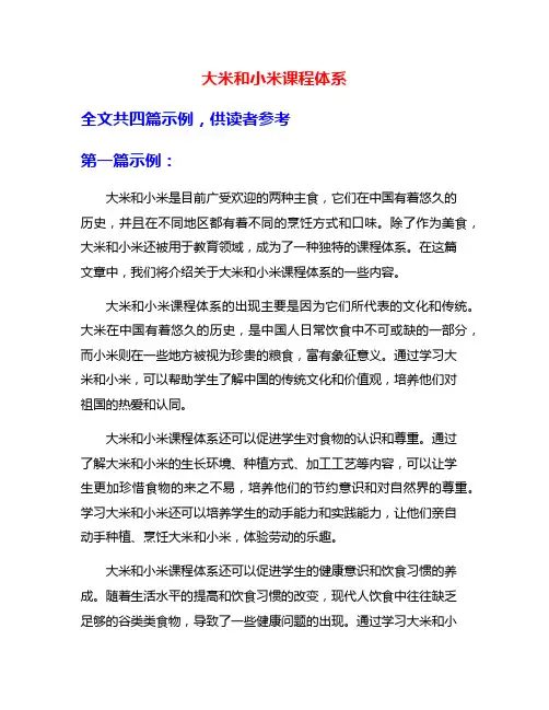 大米和小米课程体系