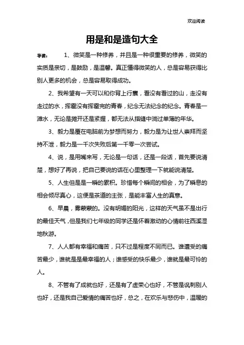 用是和是造句大全