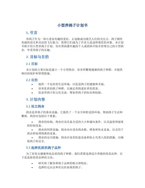 小型养鸽子计划书