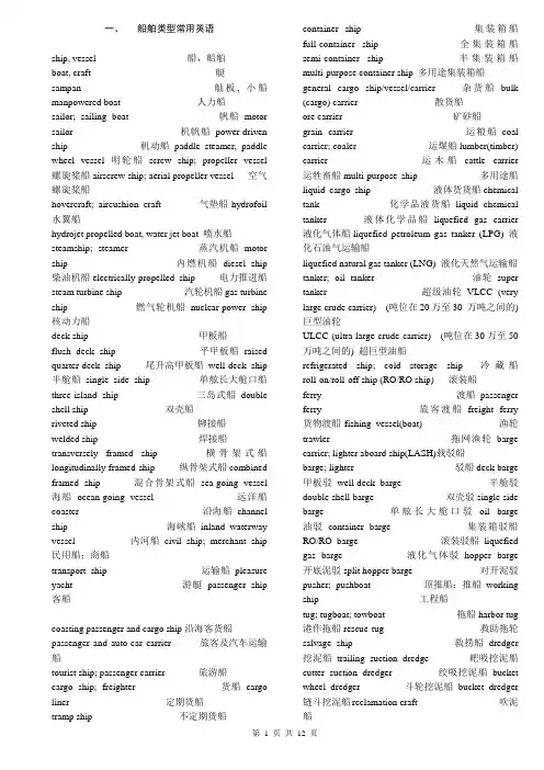 船舶常用英语