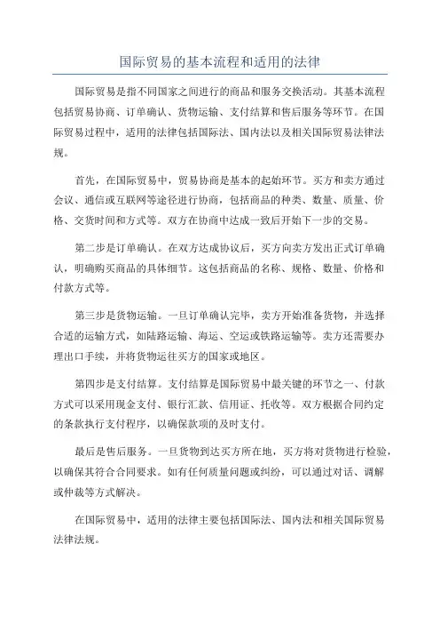 国际贸易的基本流程和适用的法律