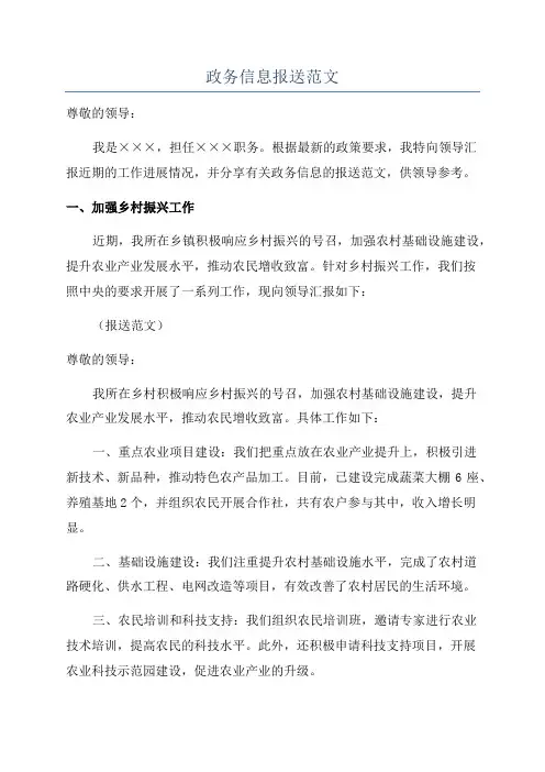 政务信息报送范文