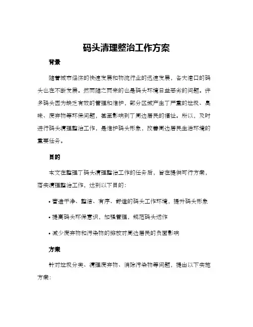 码头清理整治工作方案