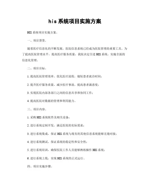 his系统项目实施方案