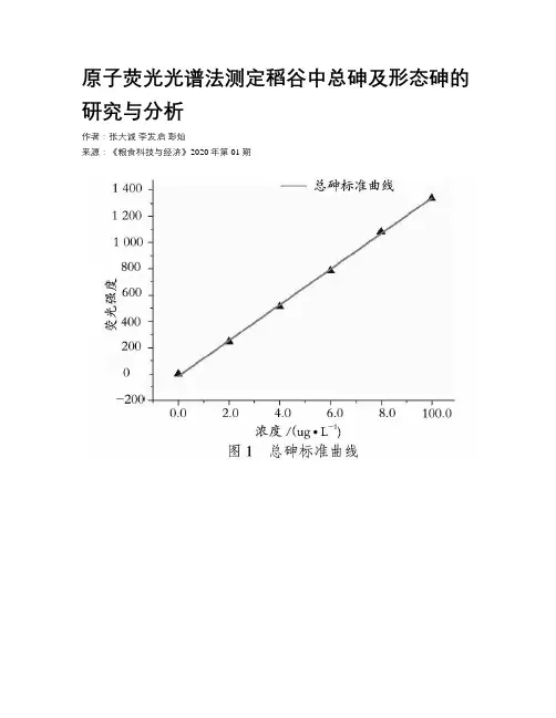 原子荧光光谱法测定稻谷中总砷及形态砷的研究与分析