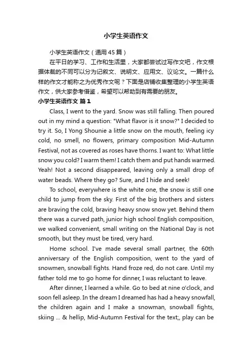 小学生英语作文
