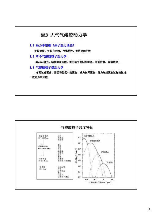 大气气溶胶3.1-3.2-单个气溶胶粒子动力学