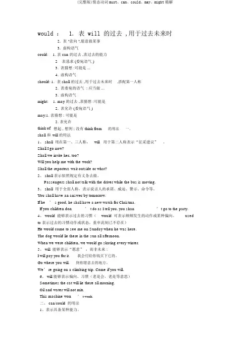 (完整版)情态动词must、can、could、may、might精解