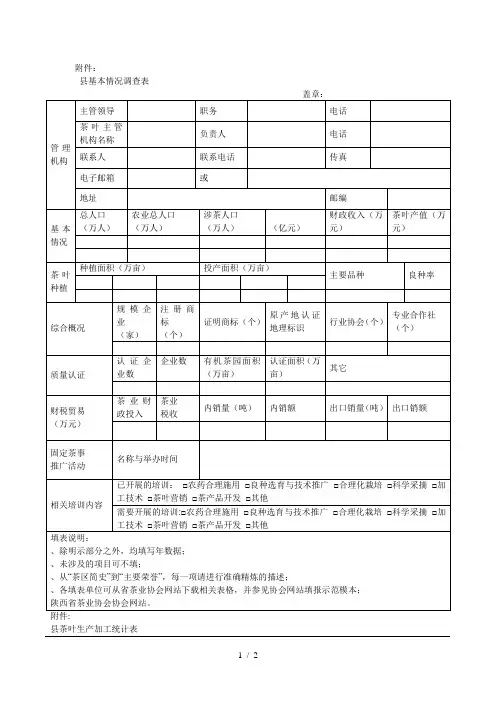 县基本情况调查表